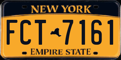NY license plate FCT7161