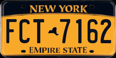 NY license plate FCT7162