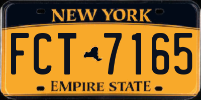 NY license plate FCT7165