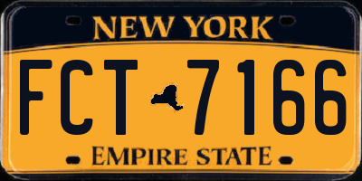 NY license plate FCT7166