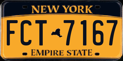 NY license plate FCT7167