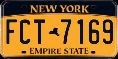 NY license plate FCT7169