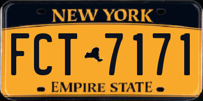 NY license plate FCT7171
