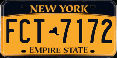 NY license plate FCT7172