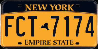 NY license plate FCT7174