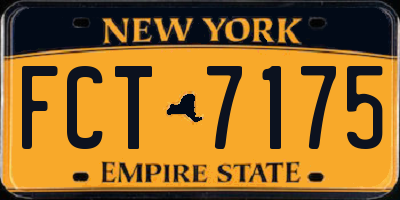 NY license plate FCT7175