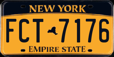 NY license plate FCT7176
