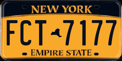 NY license plate FCT7177