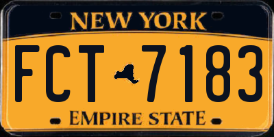 NY license plate FCT7183