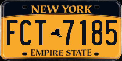 NY license plate FCT7185