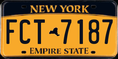 NY license plate FCT7187