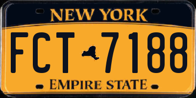 NY license plate FCT7188