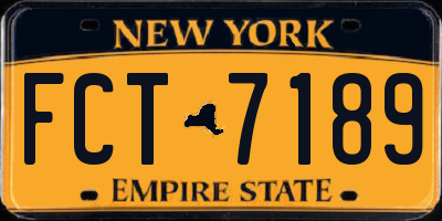 NY license plate FCT7189