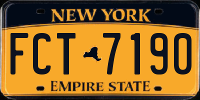NY license plate FCT7190