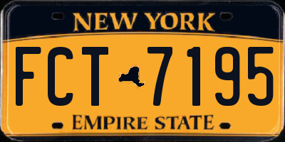 NY license plate FCT7195