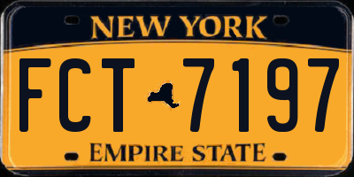 NY license plate FCT7197