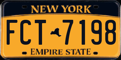 NY license plate FCT7198