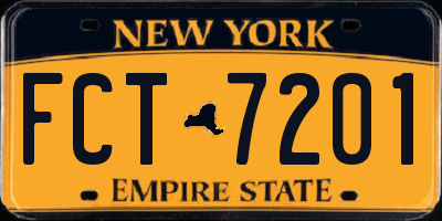 NY license plate FCT7201