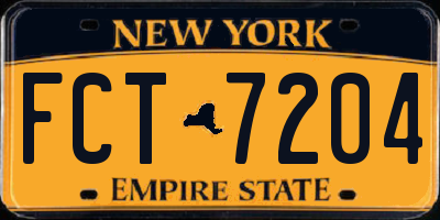 NY license plate FCT7204