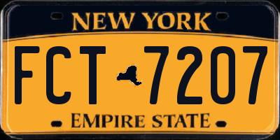 NY license plate FCT7207