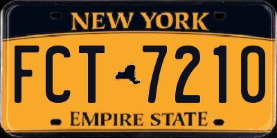 NY license plate FCT7210