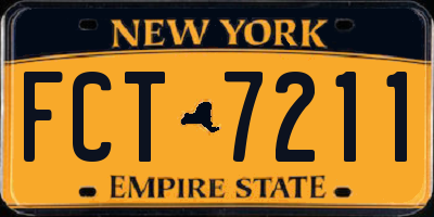 NY license plate FCT7211