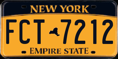 NY license plate FCT7212