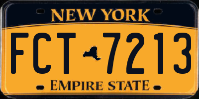 NY license plate FCT7213