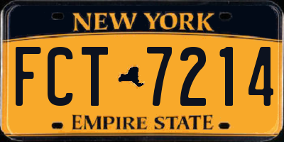 NY license plate FCT7214