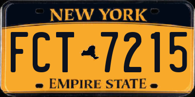 NY license plate FCT7215