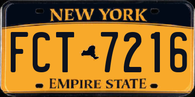 NY license plate FCT7216