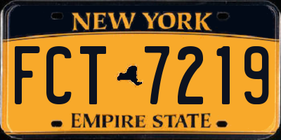 NY license plate FCT7219