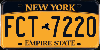 NY license plate FCT7220