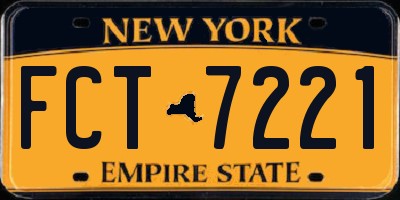 NY license plate FCT7221