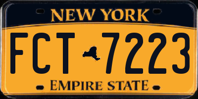 NY license plate FCT7223