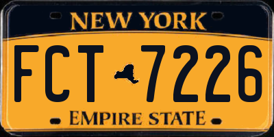 NY license plate FCT7226