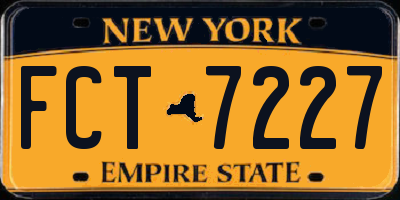 NY license plate FCT7227