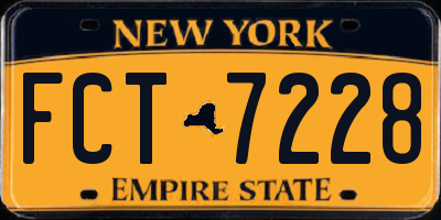 NY license plate FCT7228