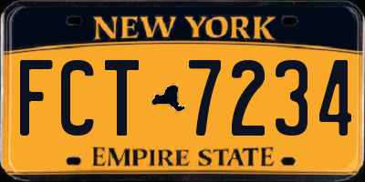 NY license plate FCT7234