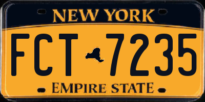 NY license plate FCT7235