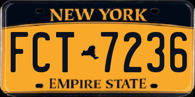 NY license plate FCT7236