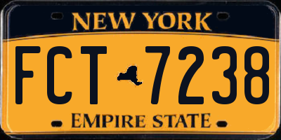 NY license plate FCT7238