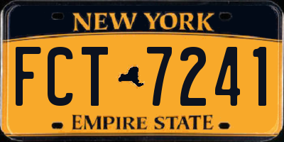 NY license plate FCT7241