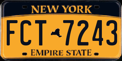 NY license plate FCT7243