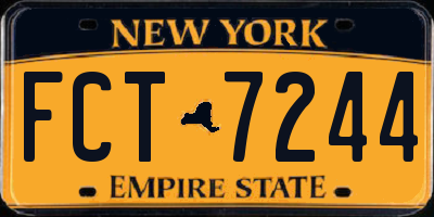 NY license plate FCT7244