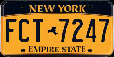 NY license plate FCT7247