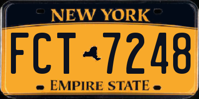 NY license plate FCT7248