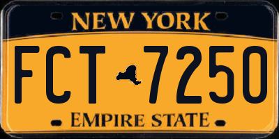 NY license plate FCT7250