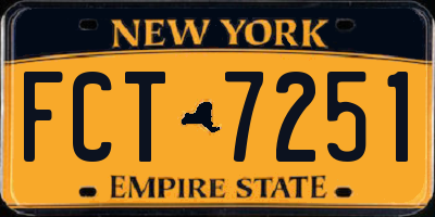 NY license plate FCT7251