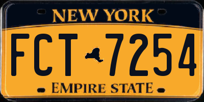 NY license plate FCT7254